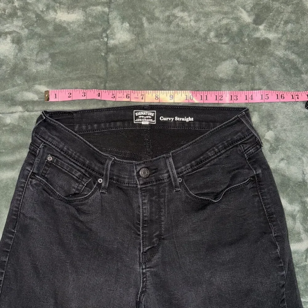 Levis Jeans Women's 10S W30 x L30 Black Denim Cotton 5-Pocket Curvy Straight Leg